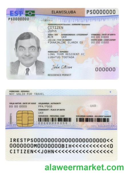 Estonia residence permit card